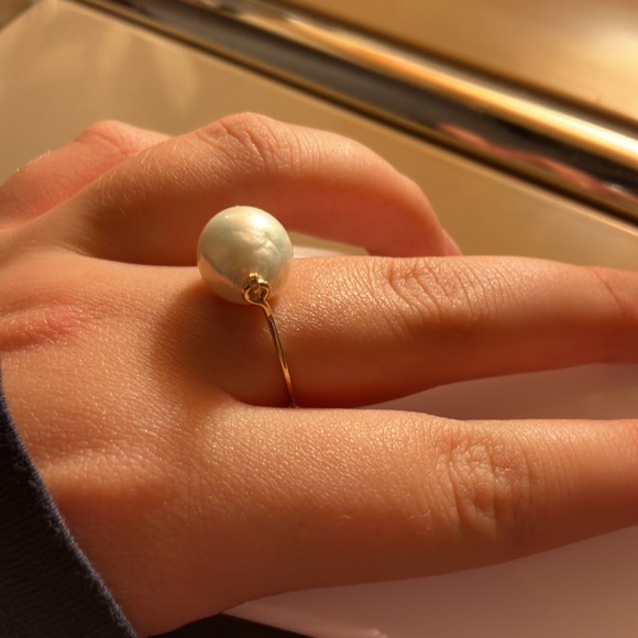 Solid 14K gold fill baroque Pearl ring - Picture 2 of 11